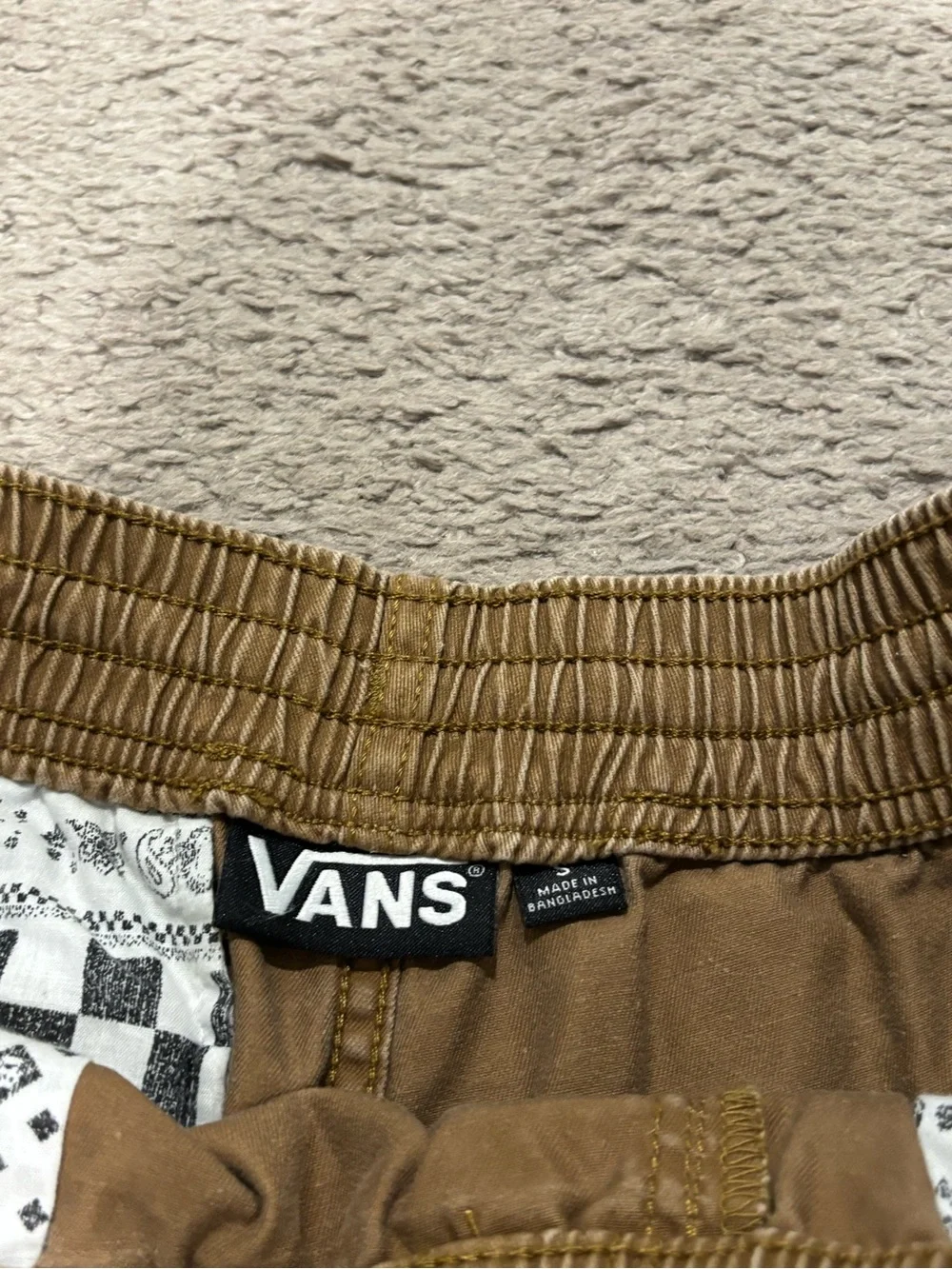 Vans Range Elastic Waist Skater Shorts Cotton Drawstring Men Size Small